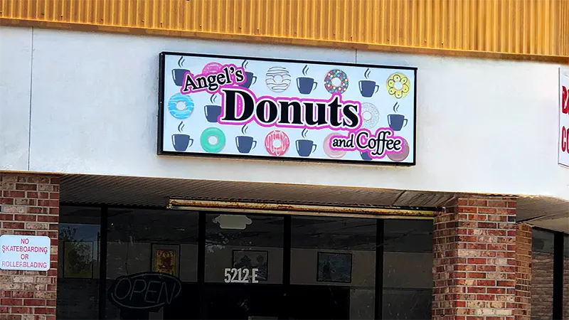 Angel's Donuts and Coffee store sign | Box Sign | Sparks Sign Company