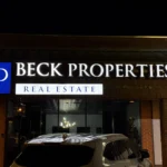 Sparks Sign Company | Beck Properties exterior sign at night