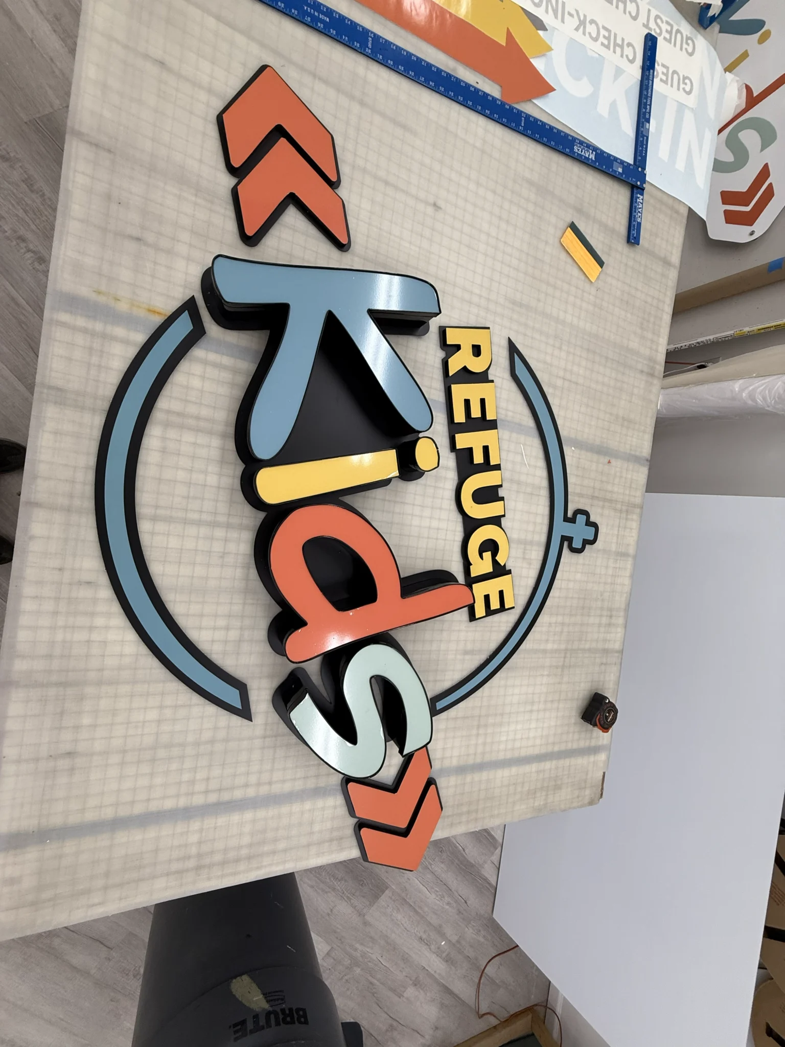Sparks Sign Company | Refuge Kids Exterior sign during build