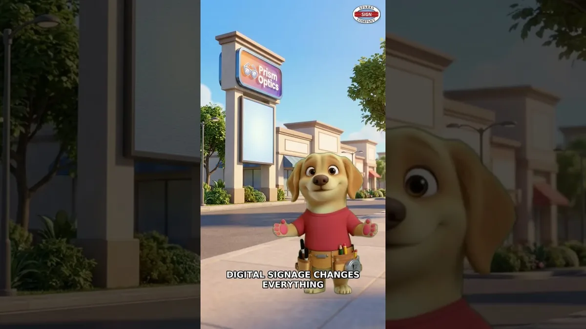 A still from the video “Why Digital Signs Outshine Static Storefronts”